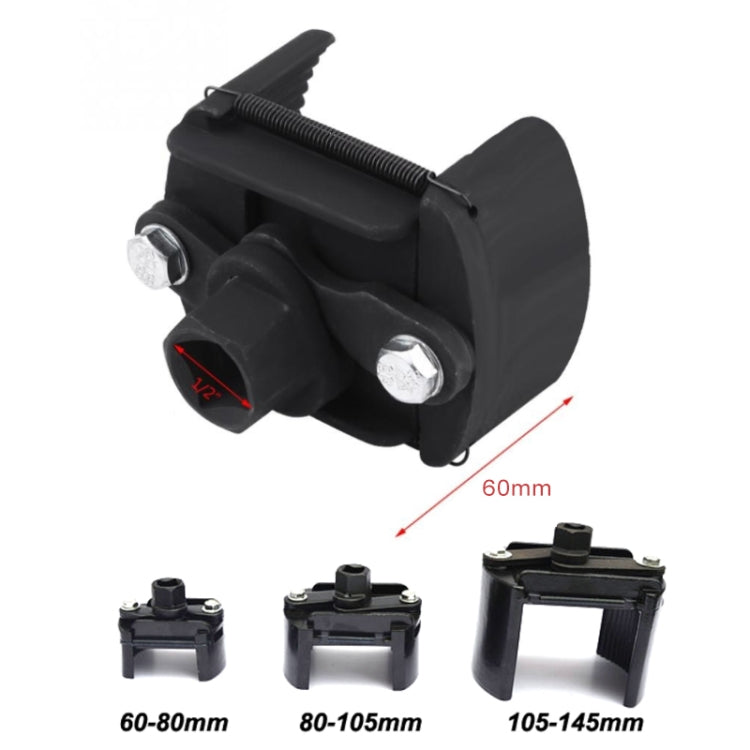 60mm-80mm Universal Cast Steel Adjustable 2 Jaw Oil Filter Wrench Fuel Remover Removal Tool Two-claw Cast Steel Filter Wrenches, 60-80mm