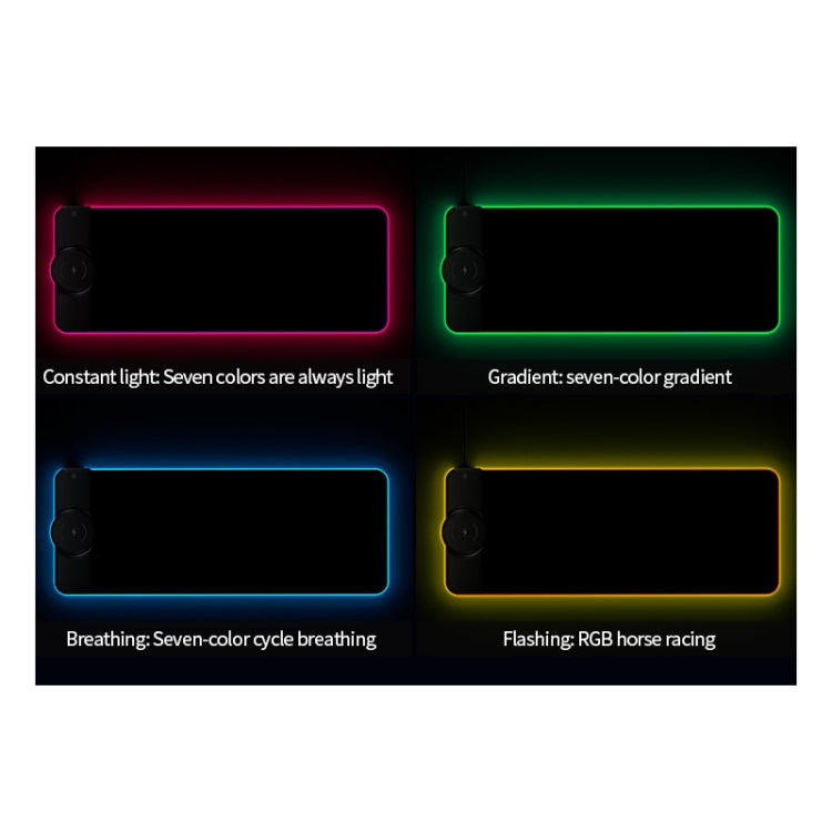 RGB01 10W Wireless Charging Mouse Pad RGB Luminous Mouse Pad, Size: 800 x 300 x 4mm