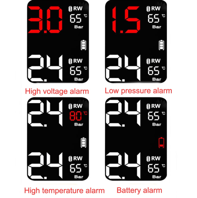 M9 Motorcycle Tire Pressure Monitor Solar Wireless External High-Precision Monitoring Waterproof Detector,Random Style Delivery, M9