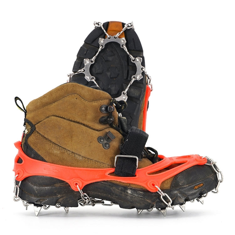 13 Teeth Outdoor Stainless Steel Mountaineering Climbing Crampons Trekking Non-Slip Shoe Covers, Size:, 13 Teeth M(Orange)