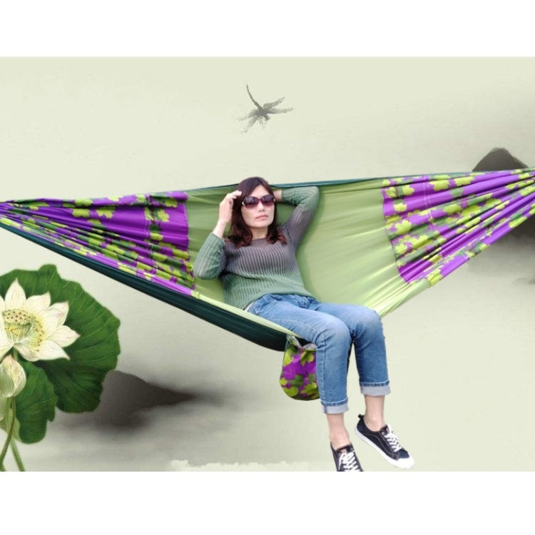 Outdoor Camping Mosquito-Proof Shade Hammock Parachute Cloth Printed Mosquito Net Hammock, Size: 270x140cm, 270x140cm Maple