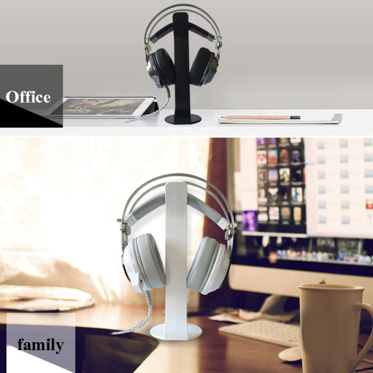 2 PCS Universal Headphone Holder Display Shelf Internet Cafe Computer Headphone Hanger, White, Black