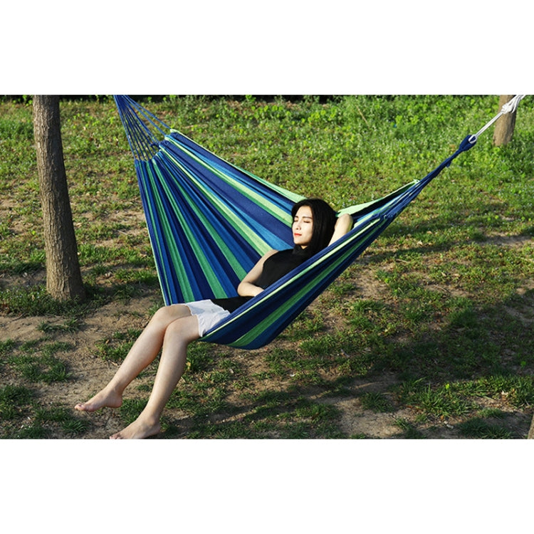 Thick Canvas Hammock Field Rollover Prevention Outdoor Hammock Swing, 260x80 No Stick Single (Red Stripe), 260x80 Non-stick Single (Blue Stripes ), 260x100 No Stick (Red Stripes), 260x100 No Stick (Blue Stripes), 260x150 No Stick (Red Stripes)