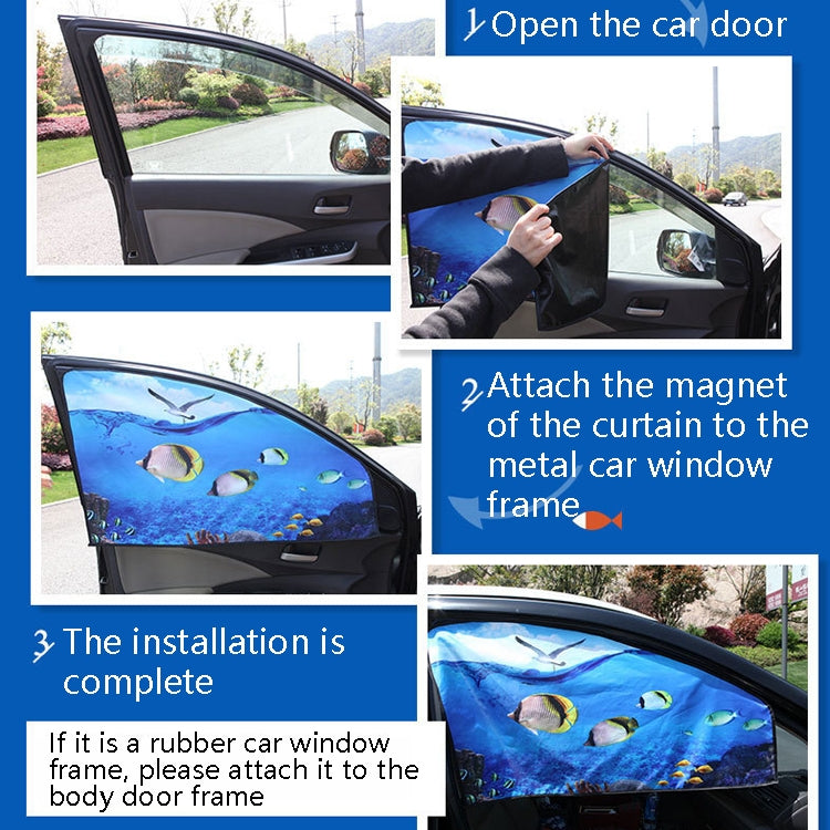 Automobile Sunshade Car Windows Sun Protection And Heat Insulation Magnetic Telescopic Side Curtains, Deep Sea Adventure Driving Position, Deep Sea Adventure Co-driver, Deep Sea Adventure Rear Square, Auspicious Three Treasures Driving Position
