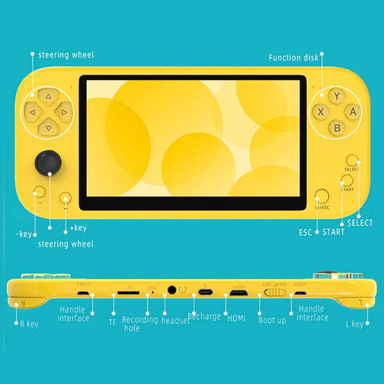 X20 LIFE Classic Games Handheld Game Console with 5.1 inch Screen & 8GB Memory, Support HDMI Output, X20 LIFE / Gray, X20 LIFE / Yellow, X20 LIFE / Blue