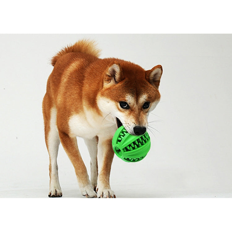 Pet Toy Cartoa Toy Pet Leaking Ball Mill Rubber Toy Cleansing Ball, Small (Green), Large (Green)