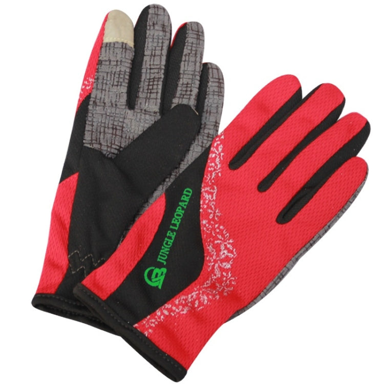 JUNGLE LEOPARD Outdoor Sports Mountaineering Full Finger Gloves Mesh Touch Screen Anti-Skid Gloves, M, L, S