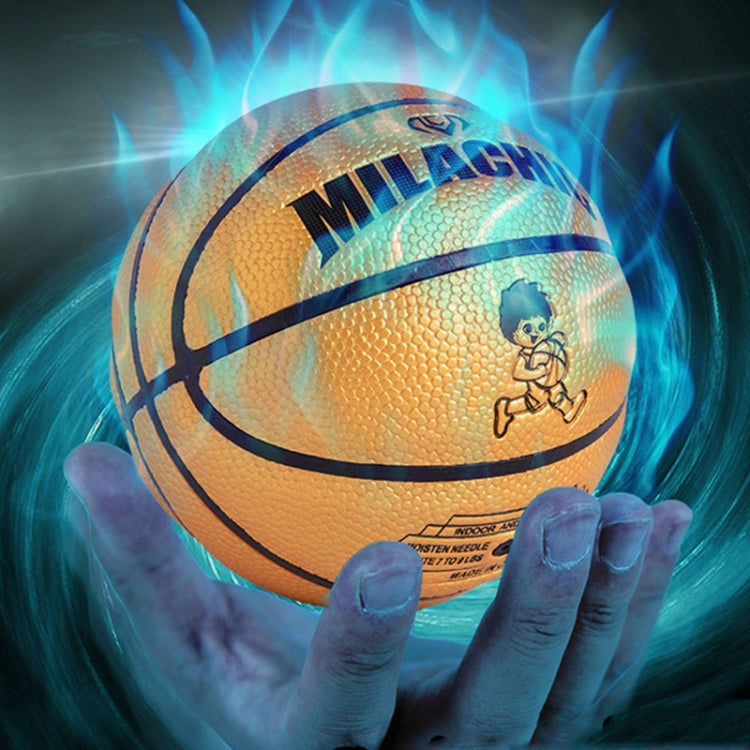 MILACHIC Number 1 Mini Rubber Hollow Glue Stretch Training Basketball, Gold, Yellow, Black, Orange, Red