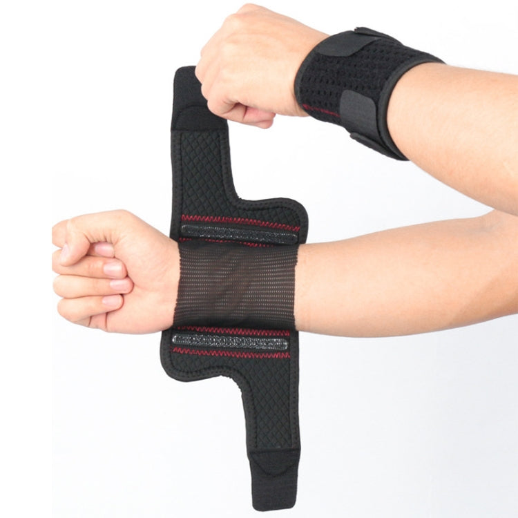 Aluminum Spring Supported Compression Wristband Basketball Volleyball Fitness Sport Protective Gear, Compression Wristband(Black)