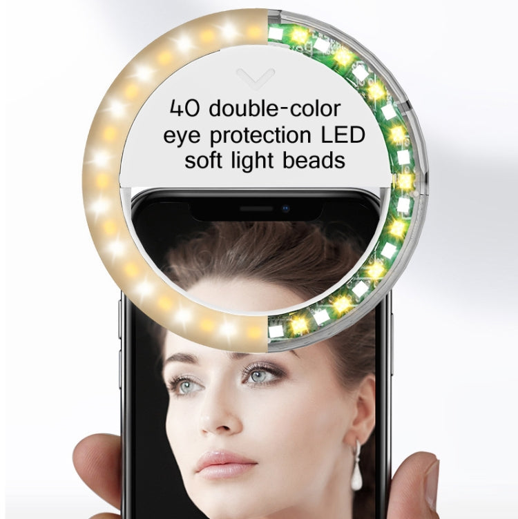 2 PCS XJ17 Large-Capacity Live Video Conference Fill Light Ring Light Mobile Phone Selfie LED Fill Light, Round, Cat Ears, Bear Ear