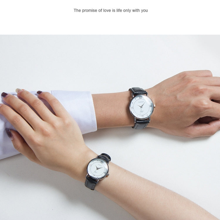 YAZOLE 279 Business Casual Analog Quartz Couple Watch, White Tray Black Belt Small, White Tray White Belt Small, White Tray Brown Belt Small, Black Tray Brown Belt Small, Black Tray Black Belt Small, White Tray Black Belt Large
