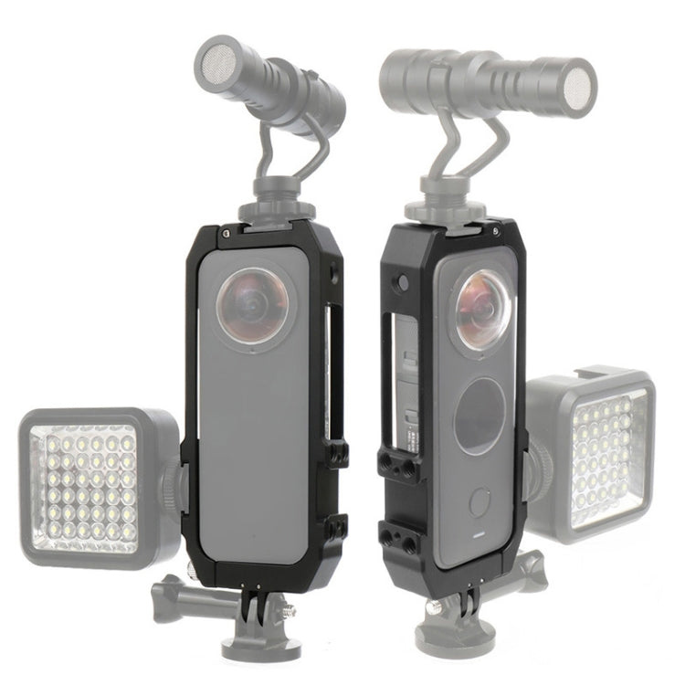 KF42730 For Insta360 One X2 Metal Camera Vertical Cage Protection Frame with Cold Shoe, For Insta360 One X-2