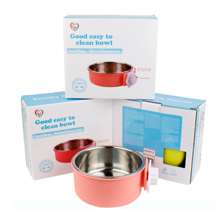 Pet Feeder Stainless Steel Dog Cat Bowl Hanging Fixed Dog Bowl Food Utensils, Large With Steel Bowl, Small With Steel Bowl