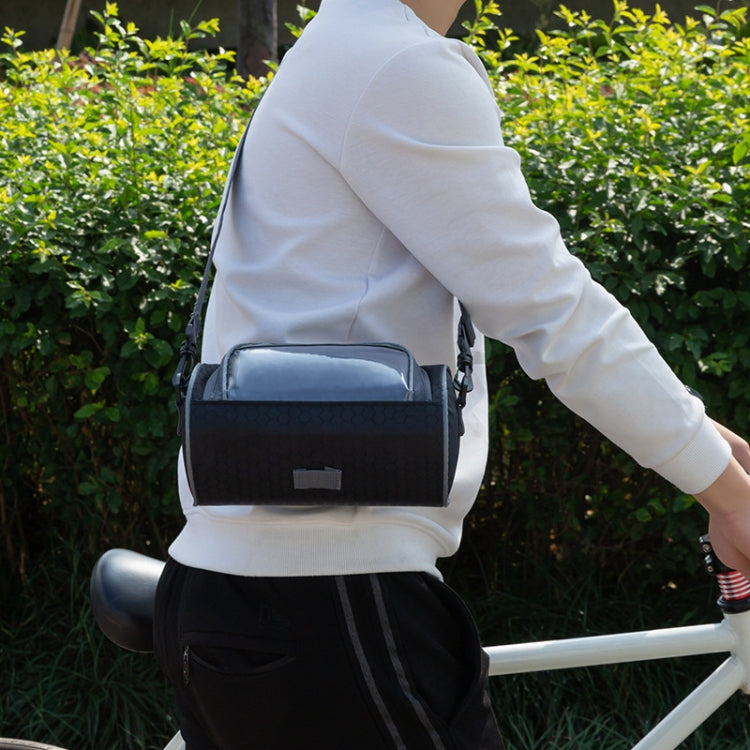 Outdoor Sports Bicycle Bag Front Beam Bag Bicycle Head Bag Large Capacity Touch Screen Waterproof Cylindrical Riding Bag, 22cm x 12.5cm