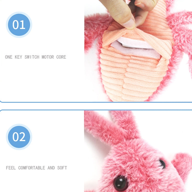 35cm Electric Jumping Shrimp USB Charging Simulation Lobster Funny Cat Plush Toy, Jumping Shrimp