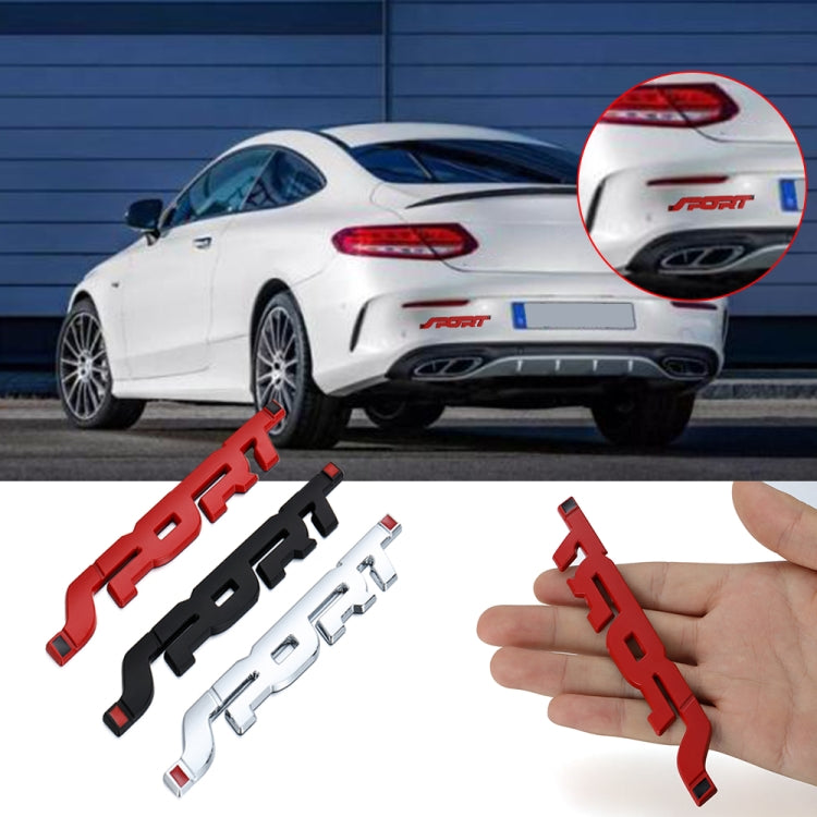 6 PCS Metal 3D Stereo Car Sticker Modified Sport Tail Sticker Body Sticker, Silver, Black, Red