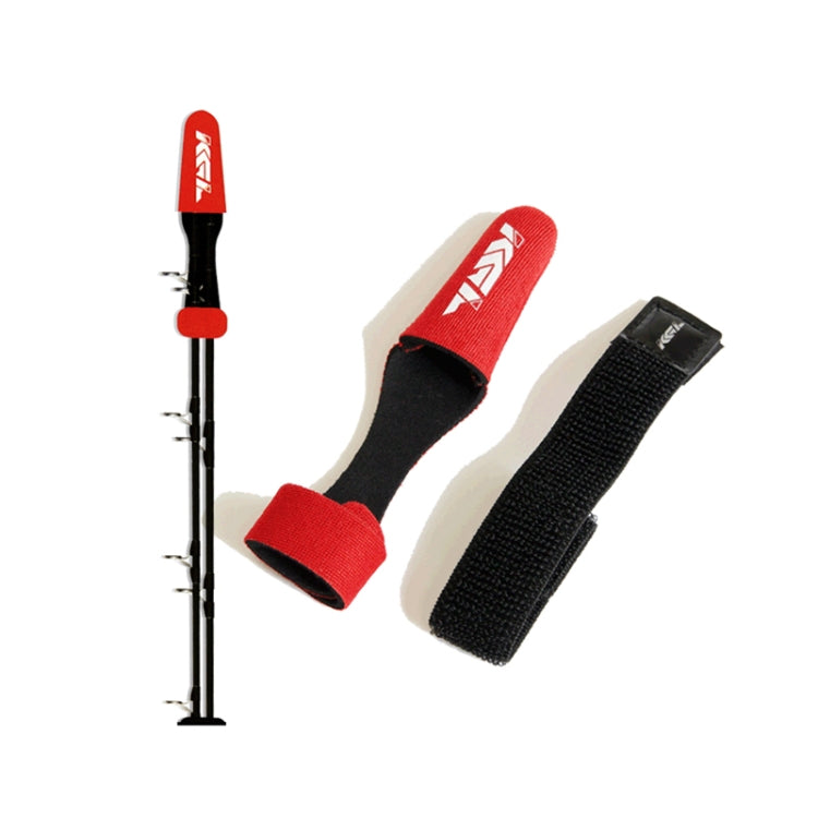 Fish Rod Protective Cover High Elasticity Pole Guard Cap + Lashing Strap Set, Red, Black, Blue
