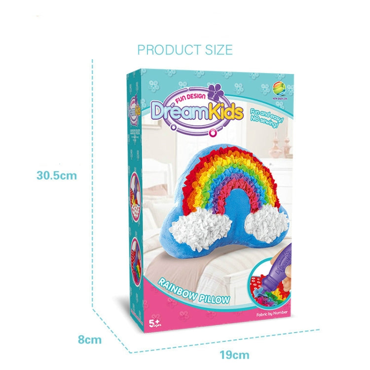 DIY Plush Pillow Toy Three-Dimensional Handmade Doll Material Package, Fairy Fish, Rainbow Cloud, Sausage Dog, Sunflower, Rainbow Heart