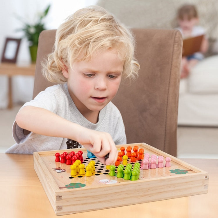 Children Wooden Multifunctional Parent-Child Interactive Puzzle Board Toy, Set Specification:, 2 In 1 Hocker + Flying Chess, 2 In 1 Hockey + Five Sorrows, 4 In 1 Chess, 6 In 1 Chess, 8 In 1 Chess