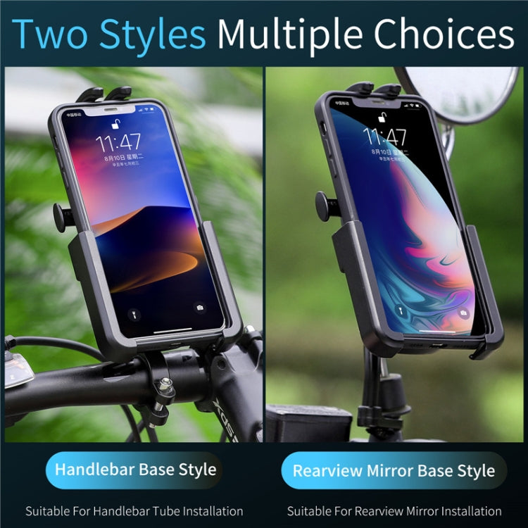 WEST BIKING Bike Mobile Phone Holder Aluminum 360 Rotatable Electric Bike Scooter Motorcycle Phone Stand,Style:, Handlebar Style