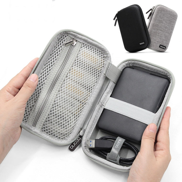 Baona BN-F010 2.5 inch Mobile Hard Disk Single Layer Storage Bag Power Bank Protection Storage Bag, Gray, Black