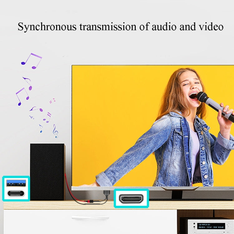 L3B Type-C USB To HDMI-Compatible Audio Transfer Three-In-One HD Cable TV Screen Connector, L3B