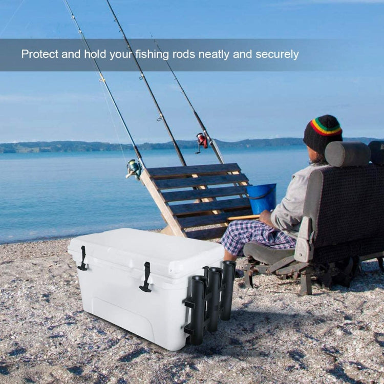 2 PCS Plastic Nylon Single Rod Holder Single Tube Rod Holder Marine Yacht Rod Barrel, Black, White