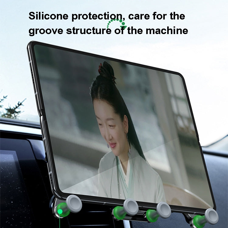 Oatsbasf Car Gravity Metal Bracket Scalable and Stable Mobile Phone Bracket Folding Screen Mobile Phone Exclusive Car Bracket, Folding Screen Paste Black, Folding Screen Outlet Black, Folding Screen Outlet Silver