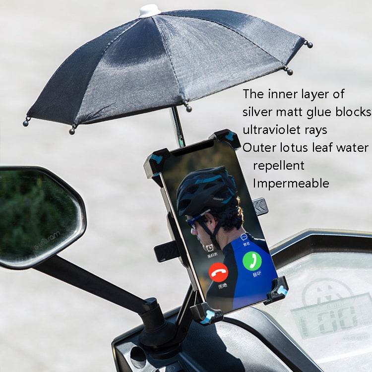 CYCLINGBOX Bicycle Mobile Phone Bracket With Parasol Rider Mobile Phone Frame, Style:, Handlebar Installation (Black), Handlebar Installation (Red), Handlebar Installation (Yellow), Handlebar Installation (Bue), Rearview Mirror Installation (Black)