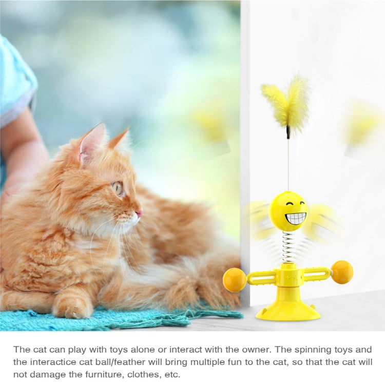 Spring Man Funny Cat Toy Cat Sucker Toy Funny Cat Feather Funny Cat Ball, Yellow, Pink, Brown