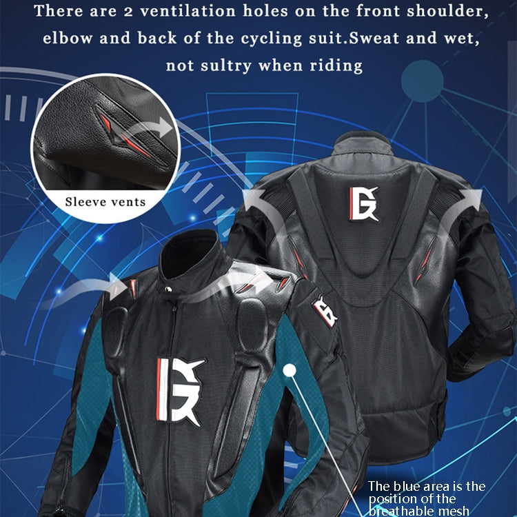 GHOST RACING GR-Y09 Motorcycle Four Seasons Racing Suit Locomotive Riding Anti-Fall Rally Suit, M, L, XL, XXL