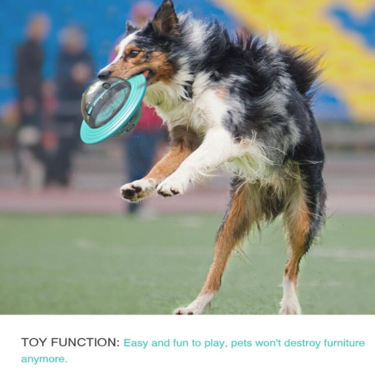 XQ-01 Bite Resistant Dog Toy Flying Pan Saucer Leakage Ball, Yellow, Lake Blue