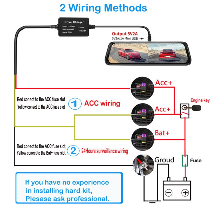108 GPS Locator 12V/24V To 5V Low Voltage Protection Power Cable, Low Voltage Protection Power Cable