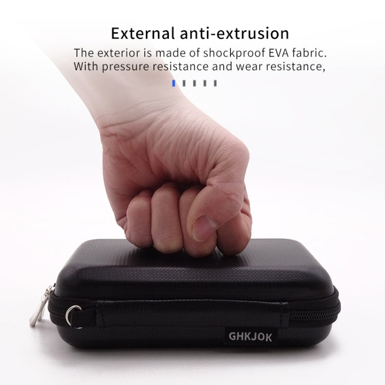 CHKJOK GH1805 EVA Mobile Hard Disk Anti-pressure Hard Shell Bag, GH1805 Black, GH1805 Red