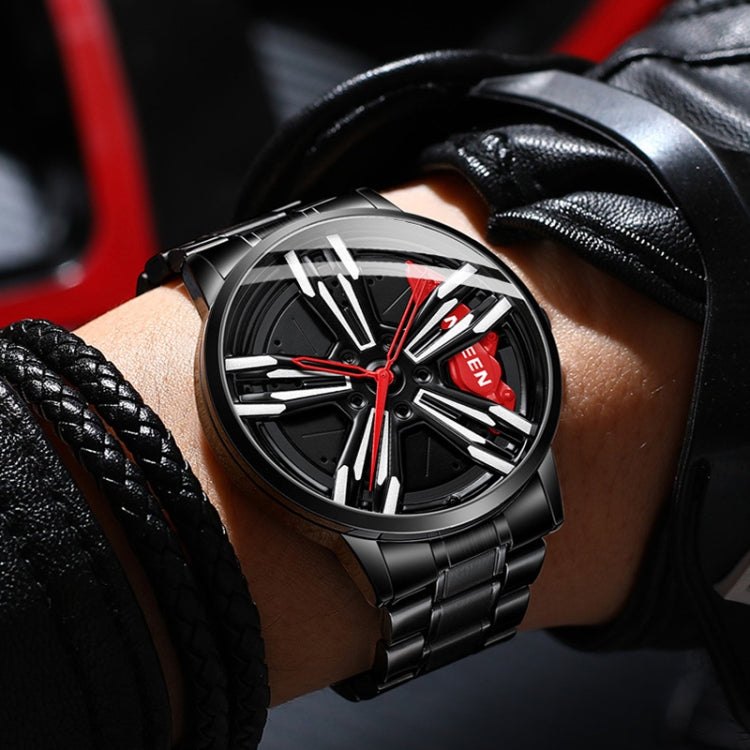 FNGEEN L001 Motorcycle Element Wheel Metal Men Watch, Black steel Red Surface, Black Steel Green Surface, White Steel Red Surface, White Steel Green Surface, Black Net Black Steel Red Surface, Black Net Black Steel Green Surface