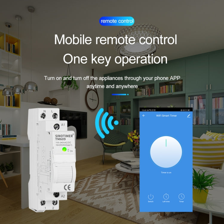 SINOTIMER TM607 Intelligent Wifi Timer Mobile App Home Rail Remote Control Time Switch 80A 85-300V, TM607