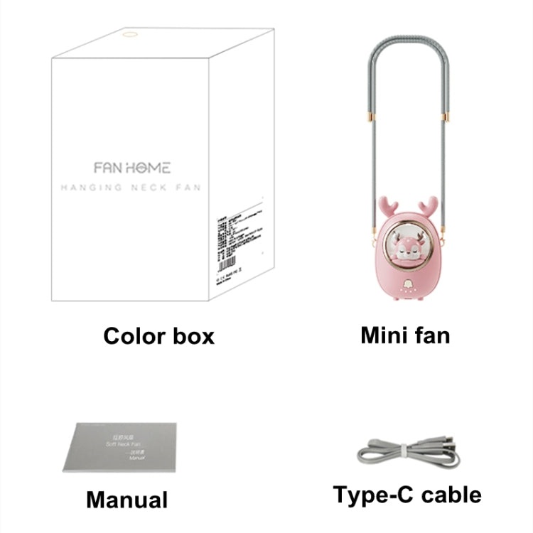 Children Hanging Neck Fan USB Handheld Light Glowing Mini Portable Fan, Children White, Children Pink, Children Yellow