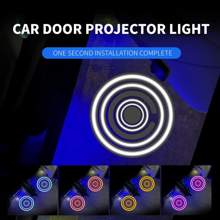 LED Infrared Induction Car Door Welcome Light Night Projection Ambient Light, Energy Circle (Blue), Energy Circle (White), Energy Circle (Yellow), Cat Claw (Yellow), Radish (Yellow), Drink (Yellow), Drink (Purple), Honor (Yellow), Honor (Purple)