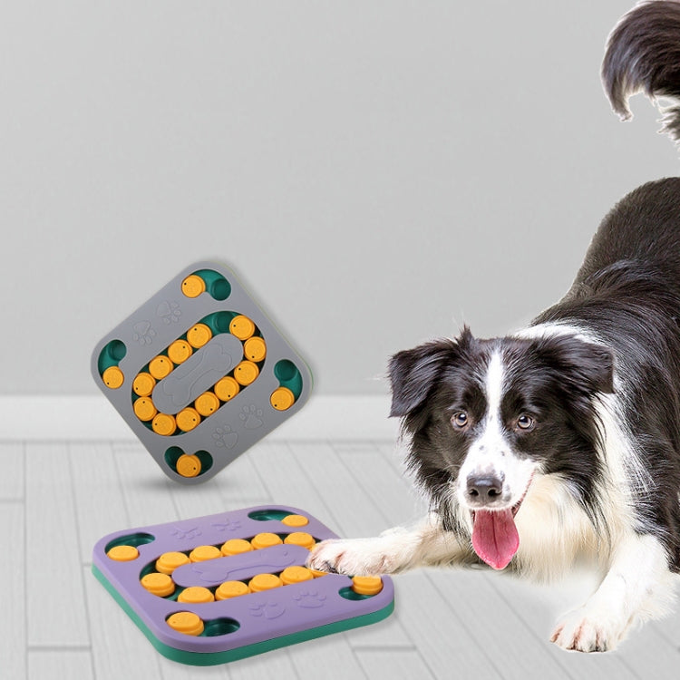 Dog Educational Foraging Toy Pet Interactive Training Food Box, Grey, Purple