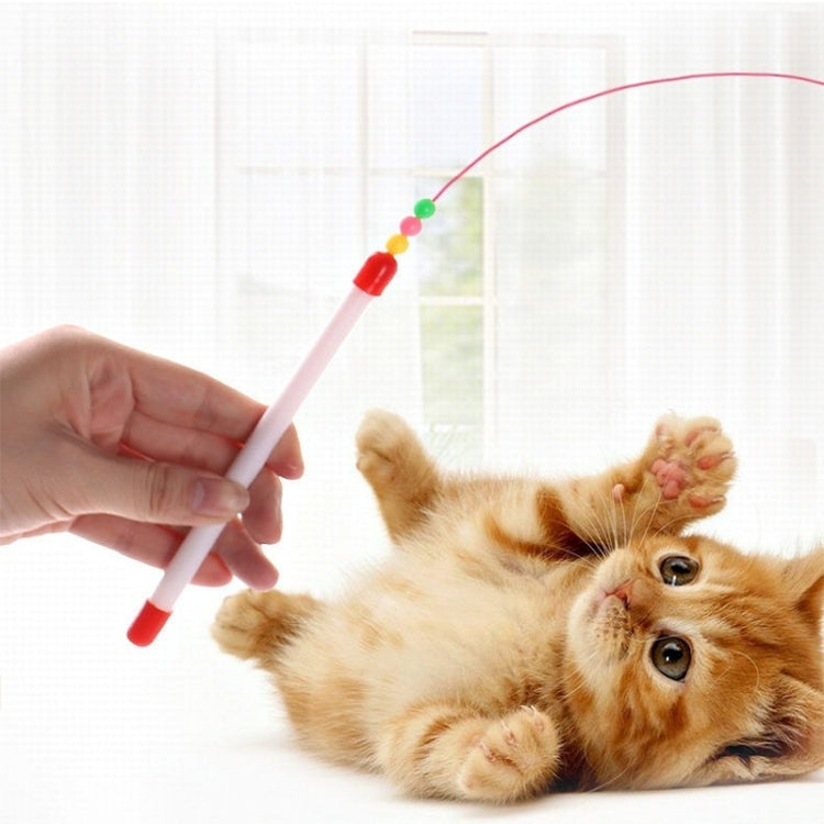 Wire Funny Cat Stick With Bell Cat Toy, Style: Feather, Feather