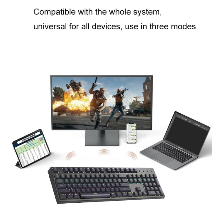 Bluetooth Wired 104-key Two-color Translucent Keycap Mechanical Keyboard
