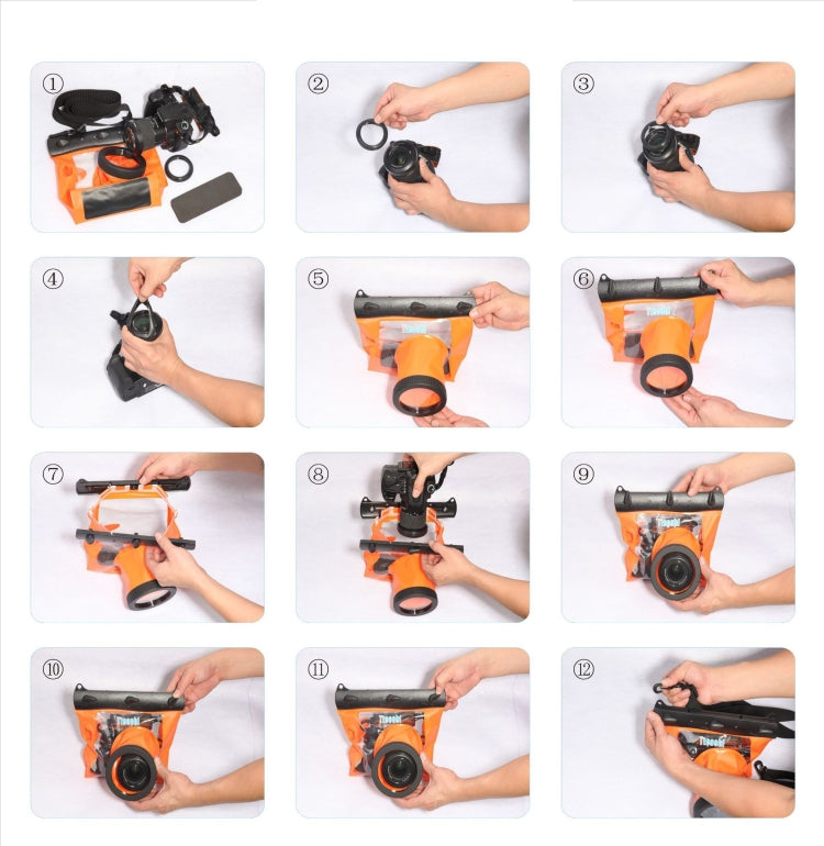 Tteoobl 20m Underwater Diving Camera Housing Case Pouch Camera Waterproof Dry Bag, M, L