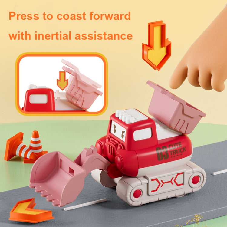 3 PCS 7799 Pressing Inertia Forward Cartoon Children Toy Car, Red, Blue, Green, Yellow