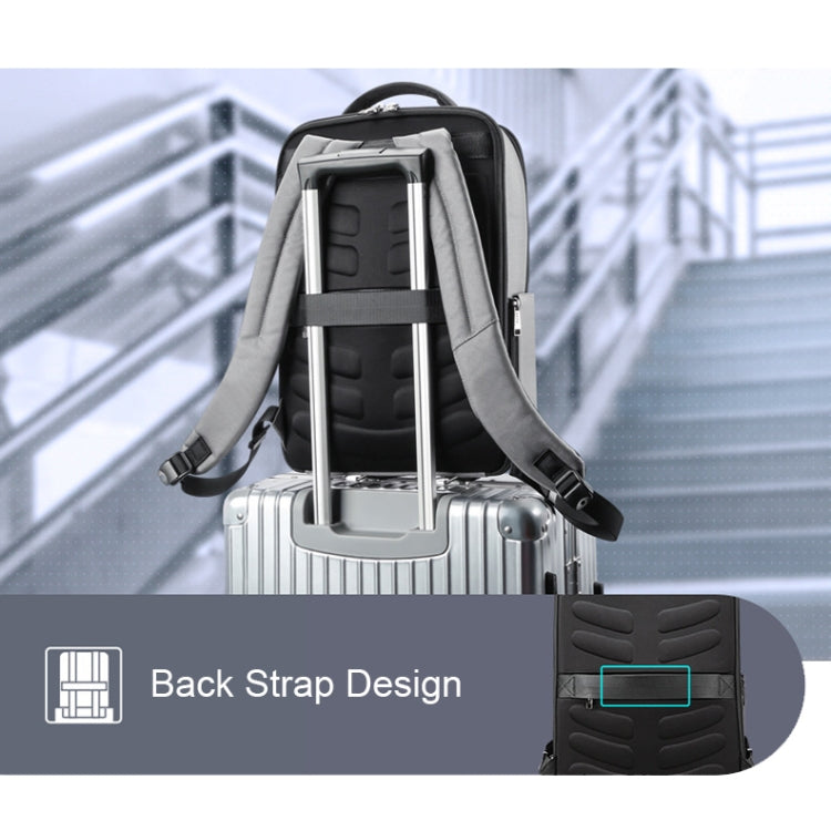 Bopai 61-68118 Multifunctional Wear-resistant Anti-theft Laptop Backpack with USB Charging Hole