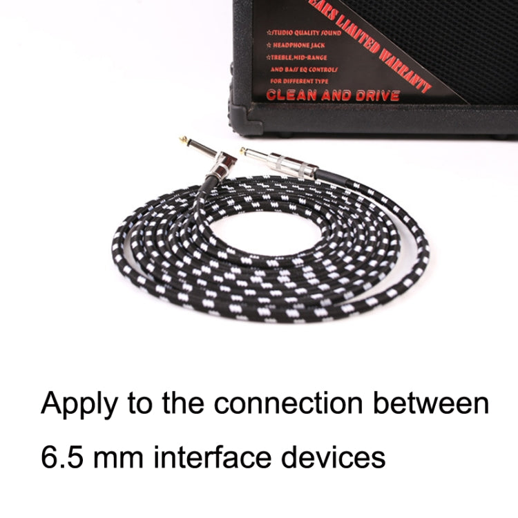 Guitar Connection Wire Folk Bass Performance Noise Reduction Elbow Audio Guitar Wire, Size:, 0.5m(Black White), 1m(Black White), 6m(Black White)