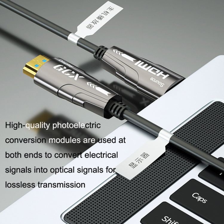 HDMI 2.0 Male To HDMI 2.0 Male 4K HD Active Optical Cable, Cable Length:, 1.8m(Grey), 3m(Grey), 5m(Grey), 8m(Grey), 10m(Grey), 15m(Grey), 20m(Grey), 25m(Grey), 30m(Grey), 35m(Grey), 40m(Grey), 45m(Grey), 50m(Grey), 60m(Grey), 70m(Grey), 80m(Grey)...
