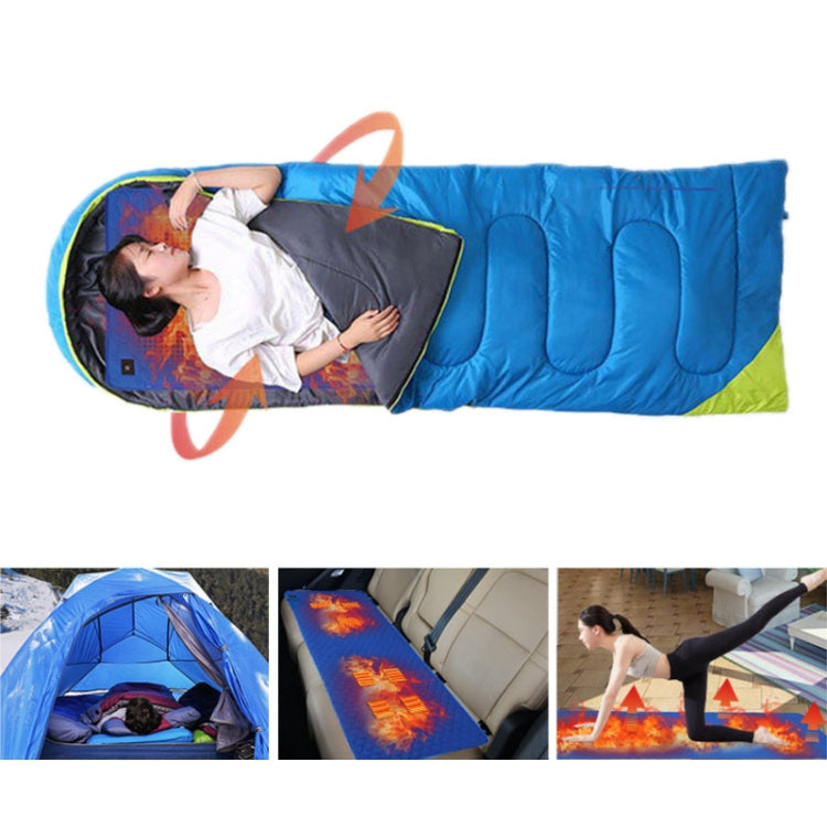 Winter USB Rechargeable Smart Seven Zone Heating Anti-cold Sleeping Bag Pad, 198x62cm Black Gray, 198x62cm Blue Orange