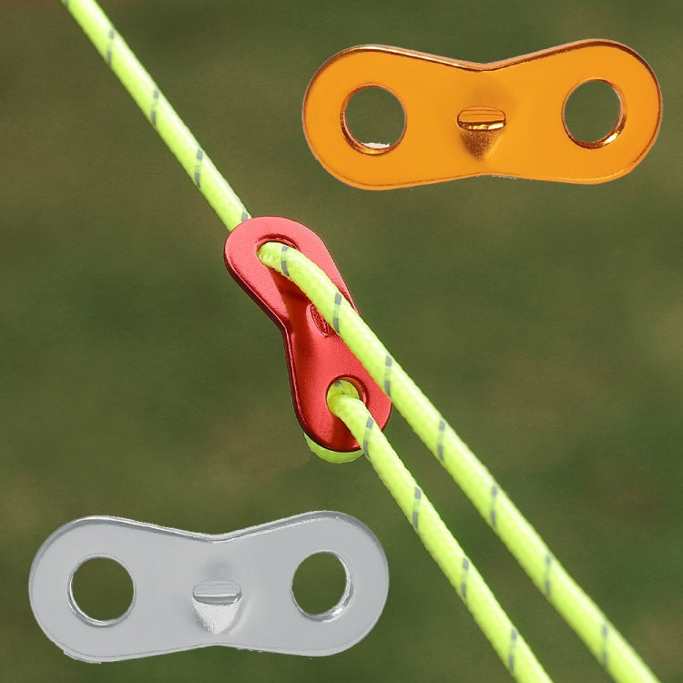 10pcs Outdoor Camping Aluminum Alloy Binocular Wind Rope Buckle Canopy Tent Pull Rope Stop Adjustment Piece, Color: Orange, Orange, Red, Silver