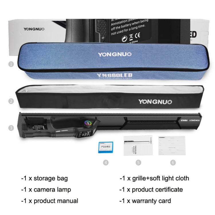 Colorful Stick Light Hand Holds LED Photography Fili Lights, YONGNUO YN660 RGB Standard Version, YONGNUO YN660 RGB Standard Version+Remote Control, YONGNUO YN660 RGB Standard Version+Power Adapter...