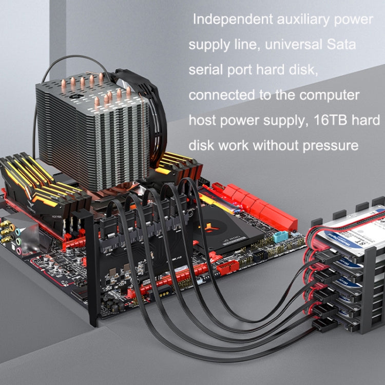 SATA3.0 Rotary Card Computer Desktop Solid State Hard Disk, Style:, PCIE X1 To 10 Ports